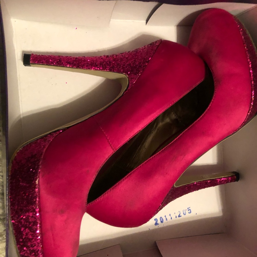 Pink glitter heels